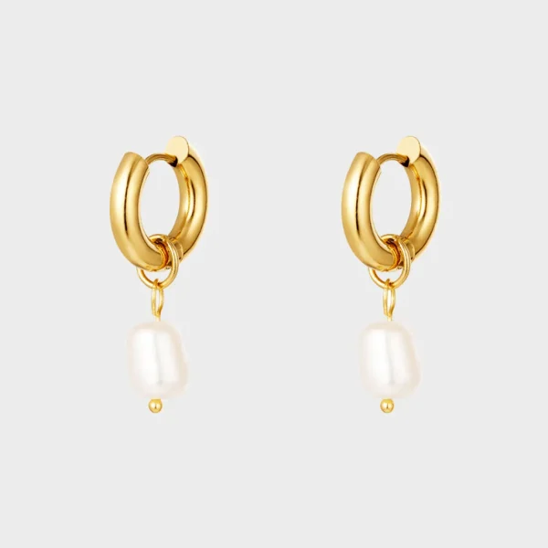 Øreringe*Winther Studio Chunky Pearl Hoops Sølv