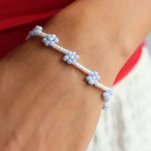 Armbånd*Winther Studio Flower Bead Armbånd Blå