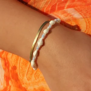 Armbånd*Winther Studio Ocean Shell Armbånd hvid/blå