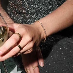 Armbånd*Winther Studio Tennis Armbånd Guld