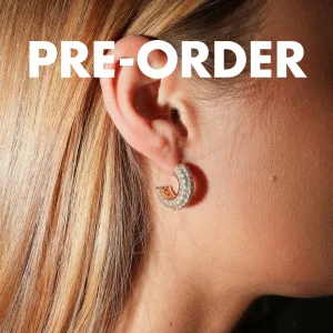 Øreringe*Winther Studio Wide Stone Hoops - Pre-Order Guld